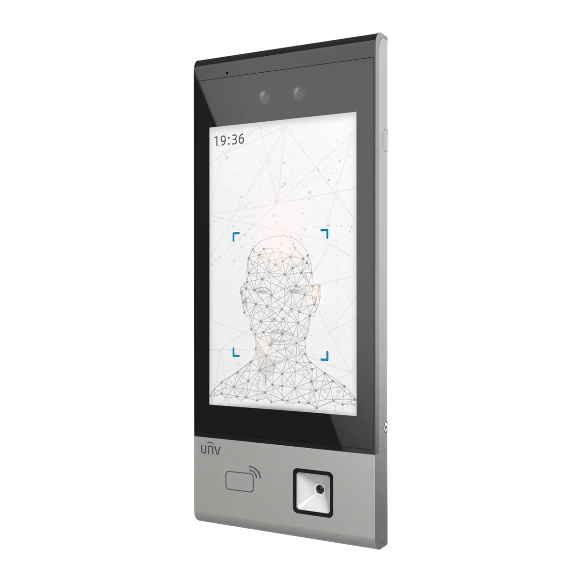 Terminal de reconocimiento facial con lector de código QR Uniview OET-573B-HMQR-Z-W-R