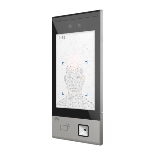 Terminal de reconocimiento facial con lector de código QR Uniview OET-573B-HMQR-Z-W-R