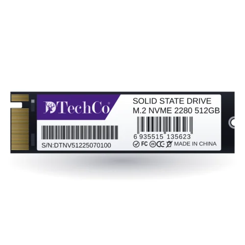 SSD DTechCo M.2 NVMe PCIe formato 2280 de 512GB, distribuido por Mundo Tech Colombia