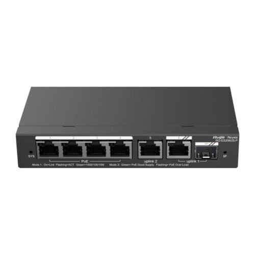 Switch PoE de 6 puertos Gigabit administrado desde la nube Reyee RG-ES206GS-P